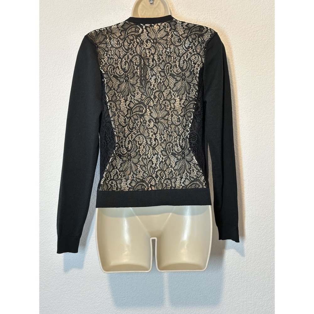 NWT Black Sweater The Back Is Sheer Lace Whimsigoth Fairy Grunge Coquette Medium